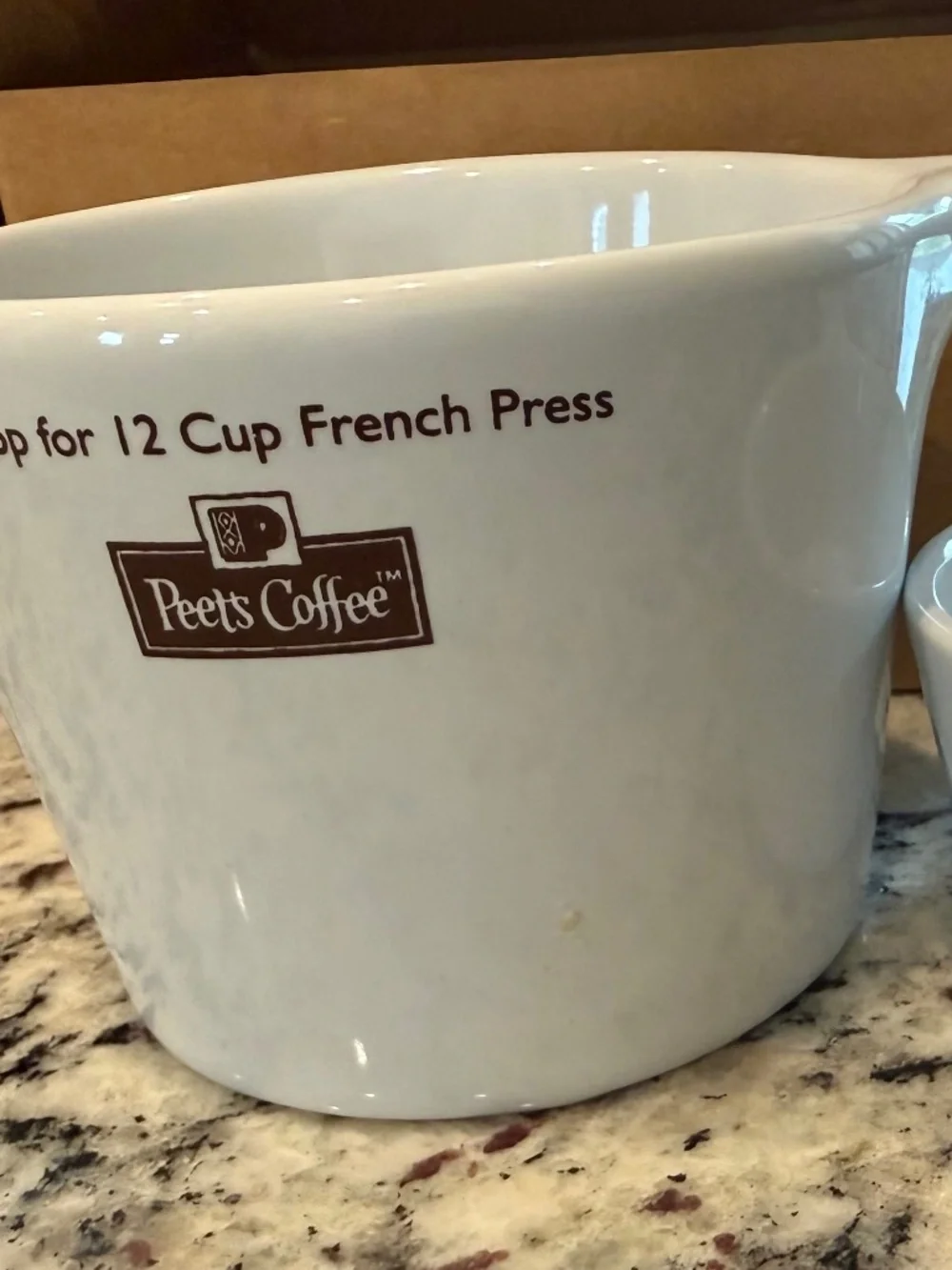 Peet’s 12 cup French press scoop plus a 3 cup scoop